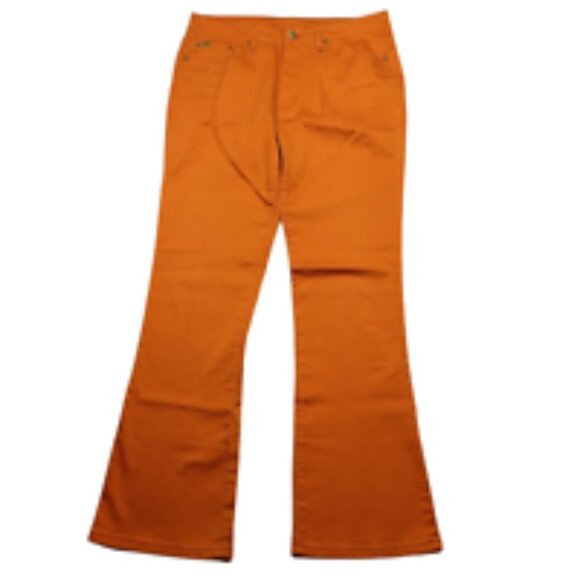 DG2 Diane Gilman Flare Leg Jeans Orange Wash Size 8 - Picture 3 of 6